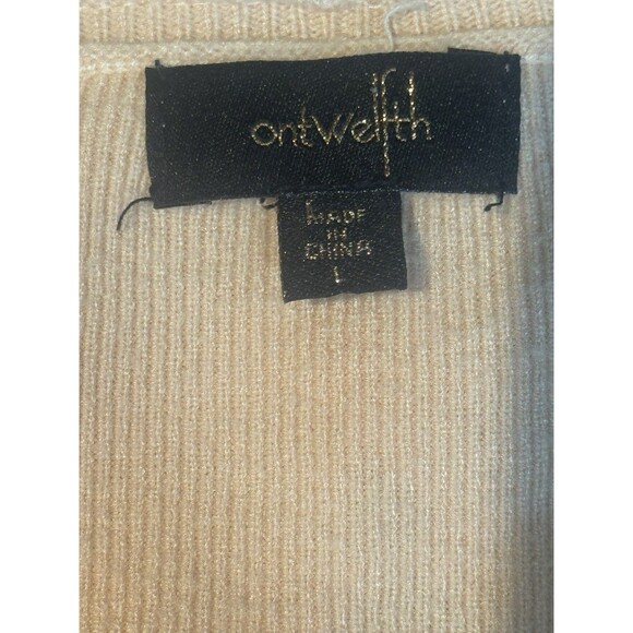 Twelfth Eyelet Laced Collared Peach Modal Blend Cardigan Womens L Prairie coquet - Picture 5 of 6